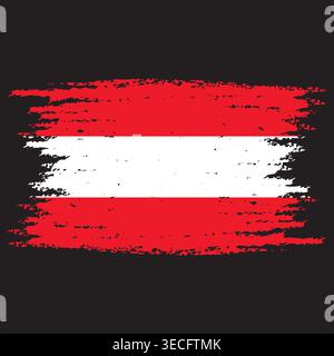Austria national flag brushstroke texture, distressed grunge artistic Stock Vector