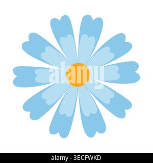 Cute whimsical flower hand drawn simple flat style vector illustration, symbol of spring, cozy home, spring Easter holidays celebration decor, clipart for cards, banner, springtime decoration Stock Vector