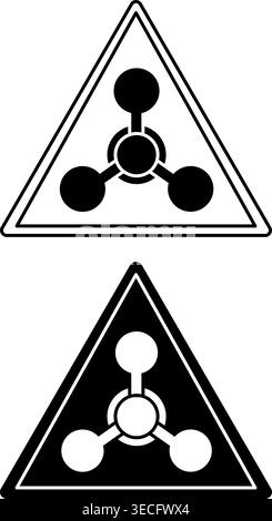 Signs Chemical Weapon. Black and White Vector Icons. Danger Warning Sign Stock Vector