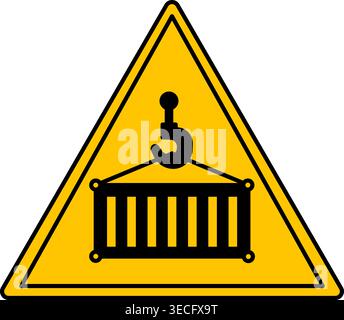 Yellow Sign of Suspended Load. Vector Icon. Danger Warning Sign Stock Vector