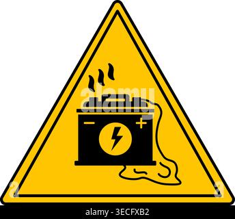 Yellow Sign Loading Battery. Vector Icon. Danger Warning Sign Stock Vector