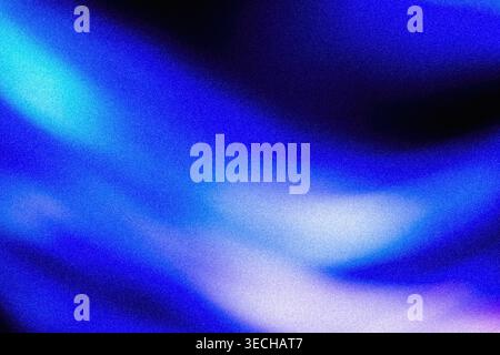 Smooth abstract grainy texture with flowing bright blue and dark blue neon gradients Stock Photo