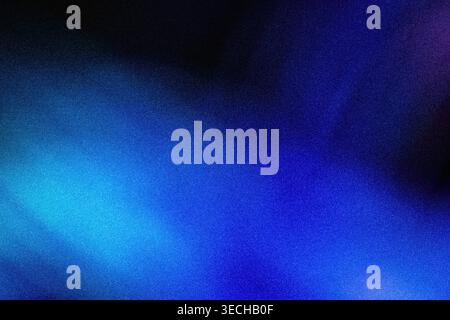 Abstract grainy texture with glowing blue and purple light leak over dark background Stock Photo