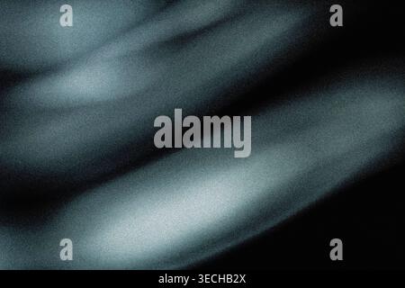 Abstract dark teal grainy texture with soft wavy light reflections Stock Photo