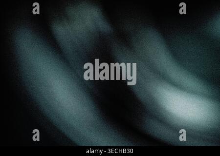 Dark moody abstract background with grainy texture and soft glowing waves Stock Photo