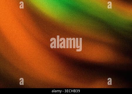 Abstract colorful gradient background with soft waves and grainy texture in orange and green Stock Photo