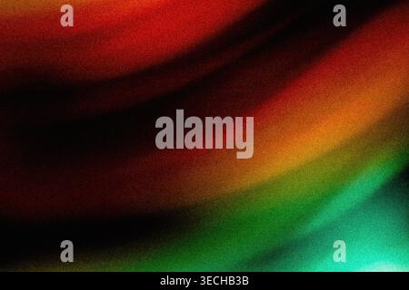 Vibrant red orange and green grainy abstract gradient Stock Photo