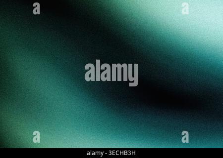 Deep teal and green grainy gradient with smooth curve Stock Photo