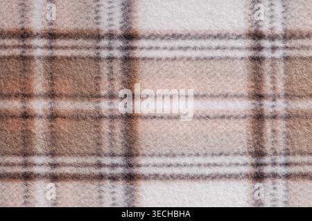 Neutral Checkered Blanket Fabric Pattern Stock Photo