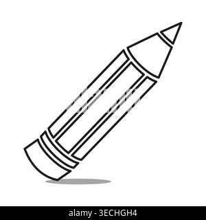 Minimalist pencil outline vector. Perfect for educational website interfaces and creative school supplies marketing graphics. EPS 10. Stock Vector