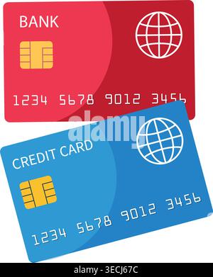 Credit cards isolated on white background stock illustration Stock Vector