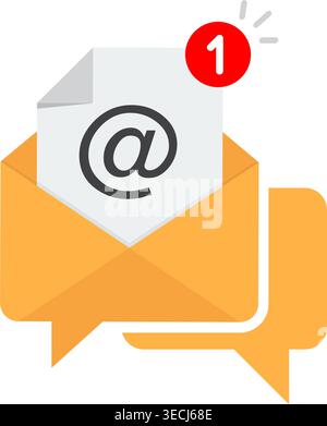 Message or email notification concept vector illustration Stock Vector