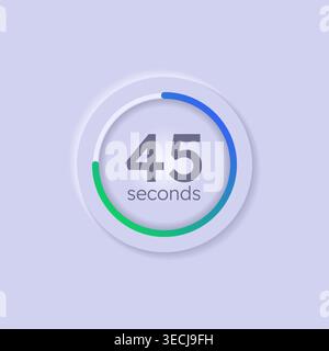 Gradient line neumorphism circular countdown seconds Stock Vector