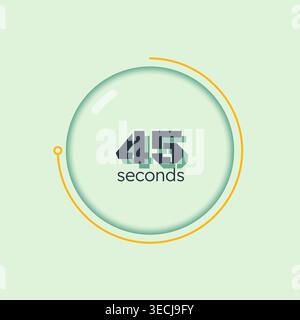 Glassmorphism blob circular countdown seconds Stock Vector