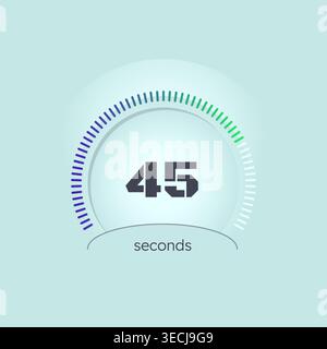 Blue green gradient radial dots circular countdown seconds Stock Vector