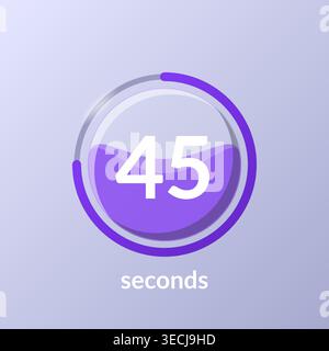 Liquid effect translucent circular countdown seconds Stock Vector