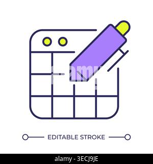 Schedule planning line color icon Stock Vector