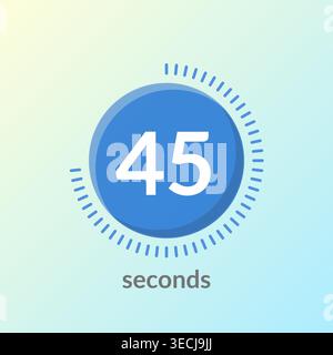 Blue virtual circular countdown seconds Stock Vector