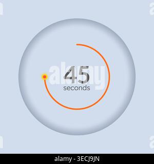 Orbit minimal circular countdown seconds Stock Vector