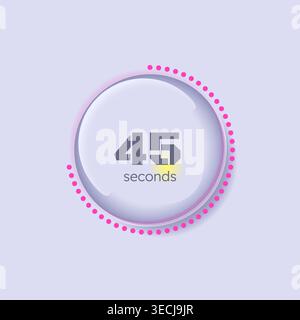 Glass glossy translucent circular countdown seconds Stock Vector