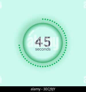 Glass translucent circular countdown seconds Stock Vector