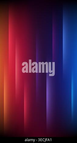 abstract glowing light lines background with red blue purple gradient on dark for modern vertical wallpaper digital art and tech concept Stock Vector