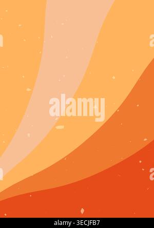 Yellow and orange textured swirl groovy poster. Stock Vector