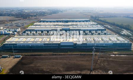 Construction of massive data center supporting cloud computing and internet infrastructure Stock Photo