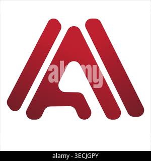 Modern red letter A logo design with bold rounded abstract style, minimalist monogram symbol isolated on white background for branding identity use Stock Vector