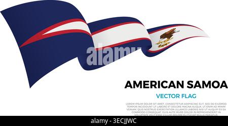 Flag of American Samoa. The elegant curves and realistic shading create a sense of motion. Stock Vector