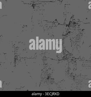 Close-up of weathered wall surface with peeling paint, cracks, and exposed brick or plaster, distressed aged background for artistic, graphic, or desi Stock Vector