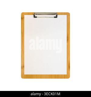 Clipboard with blank paper isolated on a white background. Stock photo Stock Photo