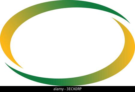 Abstract swoosh oval frame design element with color gradient. gradient isolated on transparent background perfect for logo branding Stock Vector