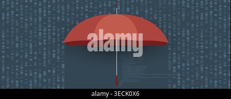 Cybersecurity data protection blocks hacker inside compromised network security Stock Vector