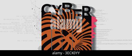 Cybersecurity data protection blocks hacker inside compromised network security Stock Vector