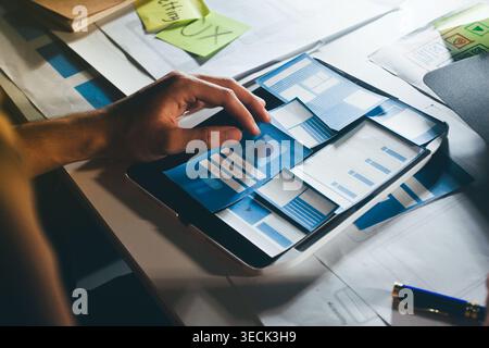 UXUI design brainstorming session with sketches and digital tools Stock Photo