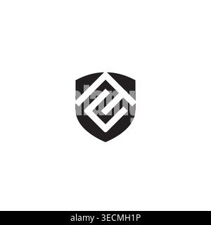 Shield and Letter CF or FC logo or icon design Stock Vector