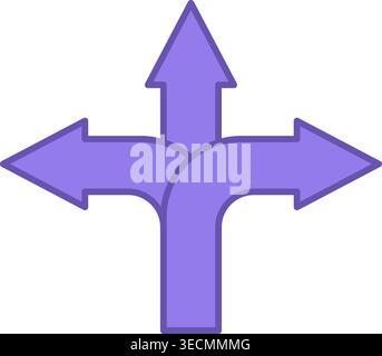 Colored Directions Icon. Vector Icon. Arrows Pointing in Different Directions. Road Sign Stock Vector