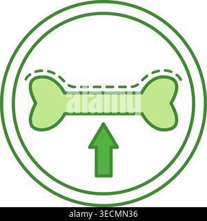 Green High Potency Calcium Icon. Vector Icon. Strengthening Bones. Label for Medicine and Food Packaging Stock Vector