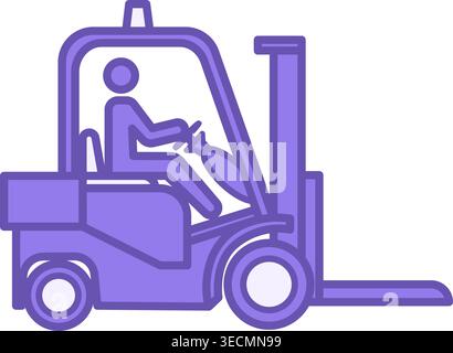 Forklift Color Icon. Vector Icon. Warehouse Transport for Moving Cargo. Multifunctional Self-Propelled Equipment Stock Vector