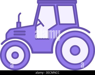 Tractor Color Icon. Vector Icon. Agricultural Machinery. Transport and Farm Concept Stock Vector