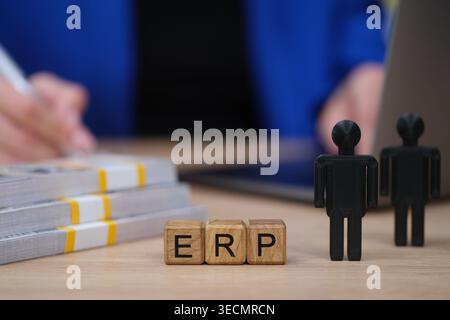 Creative minds explore innovative ideas for ERP solutions in a modern workspace filled with collaborative energy and focus Stock Photo