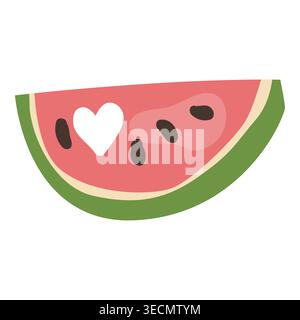 Elements set of watermelon slices in a cartoon style. Ideal for summer-themed designs, picnic invitations, and fruit-related decor. Perfect for food p Stock Vector