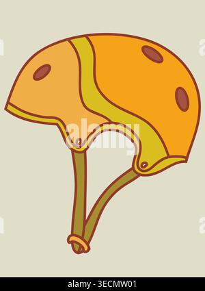 Protective Sports Helmet in Retro Flat Design Stock Vector