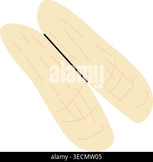Razor clam shell in a flat cartoon style. Ideal for beach-themed decorations, summer events, and coastal decor. Perfect for scrapbooking, textile desi Stock Vector