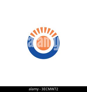 Letter O Sun Logo Vector. Sunrise Logo Design Stock Vector