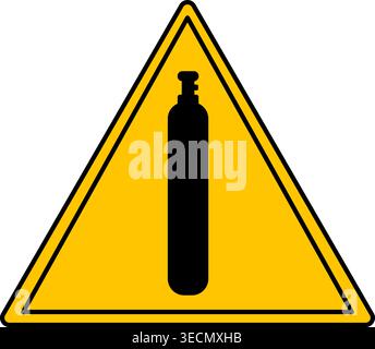 Yellow Sign Compressed Gas. Vector Icon. Danger Warning Sign Stock Vector