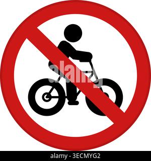 Red No Bicycles Sign. Vector Icon. Prohibitory Road Sign Stock Vector