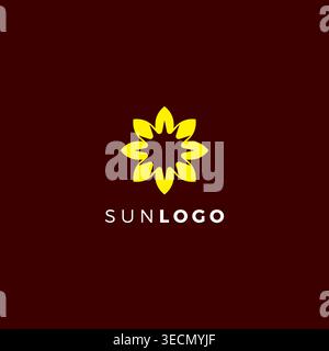 Sun Logo Simple Design. Sunshine Logo Icon Vector Stock Vector