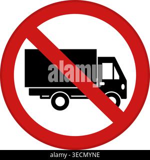 Red No Heavy Vehicles Sign. Vector Icon. Warning Road Sign Stock Vector